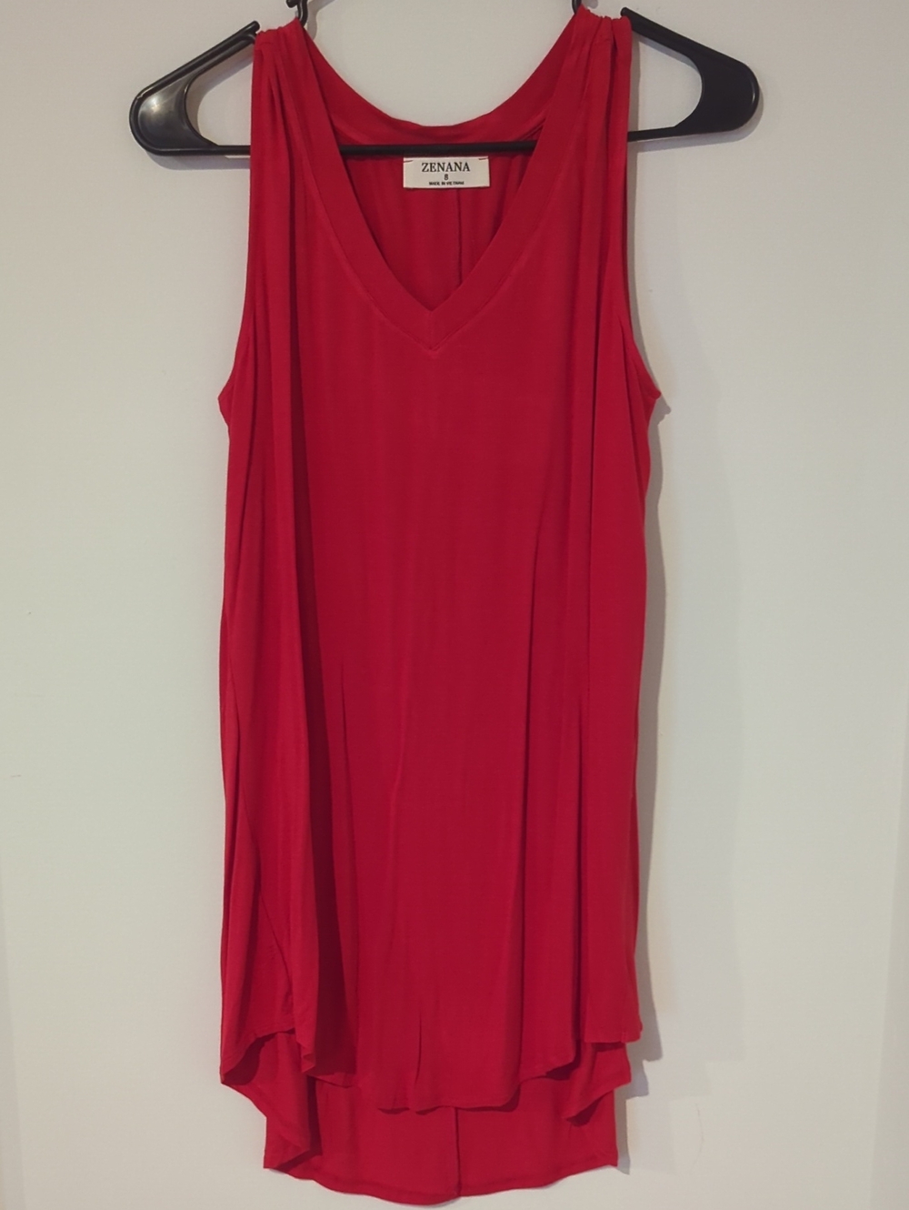 Zenana Red V-Neck Sleeveless Tunic